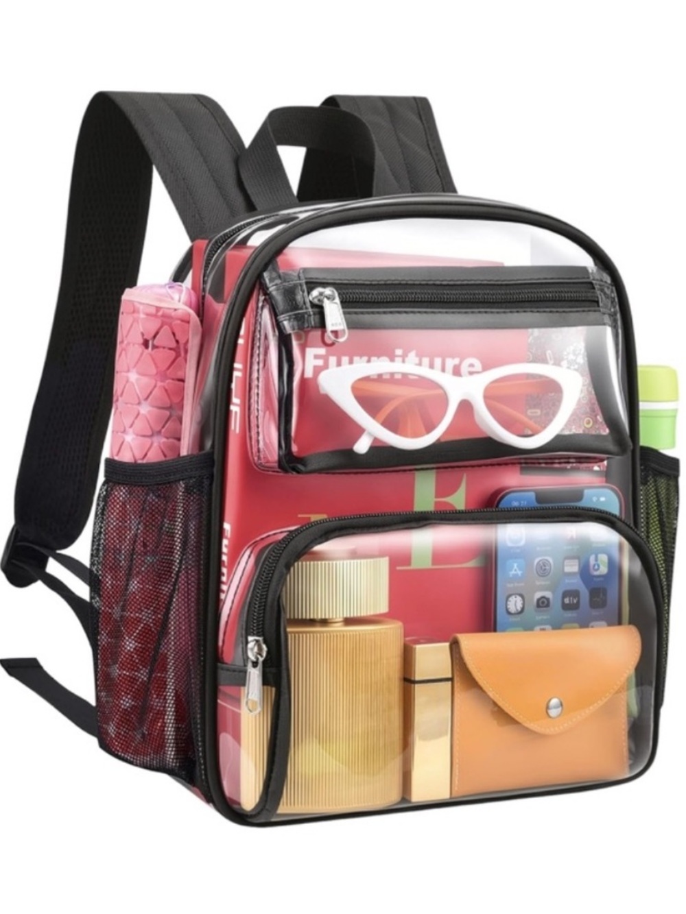 Clear Backpack with Black Trim